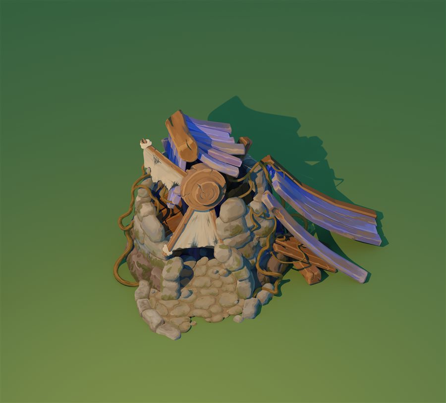 the windmill in ruins